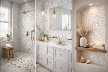 How to Use Pebble, Marble, and Shell Mosaic Tiles in Modern