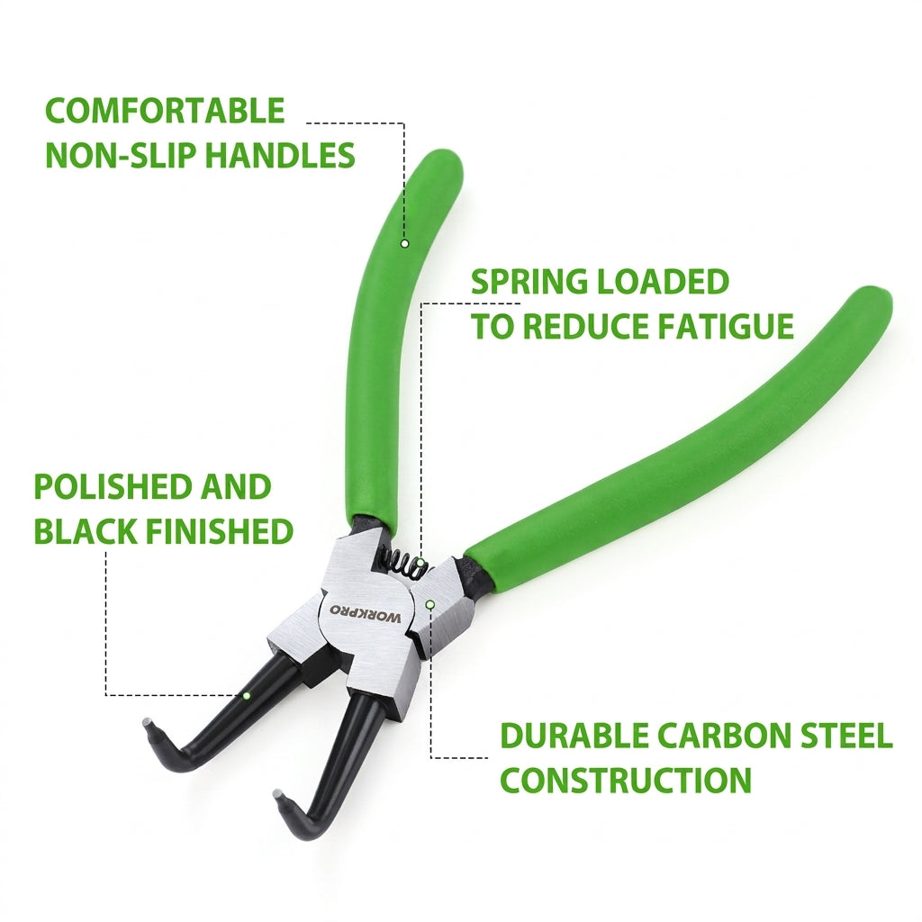 WORKPRO 4 piece snap ring pliers set for internal and external circlips

