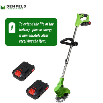 cordless brushless weed trimmer for lawn edge and garden maintenance
